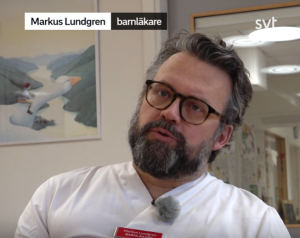 Markus lundgren. Barnläkare och forskare. Bild från SVT.